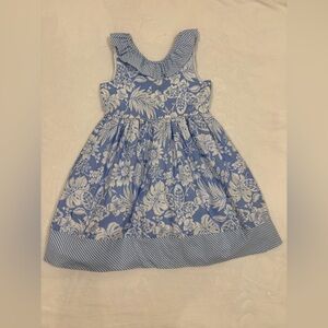 Savannah Blue and White Floral Kids Dress